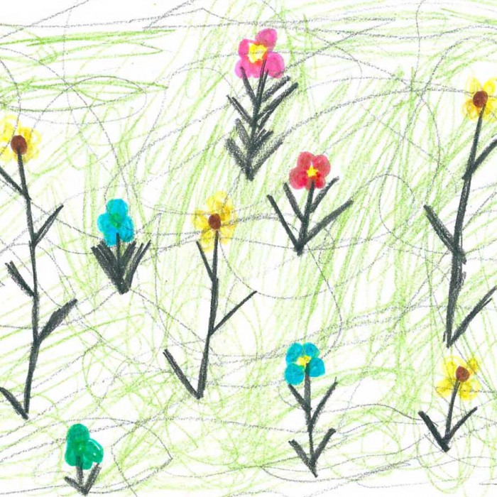 Blumenwiese gemalt